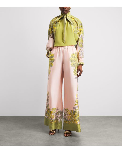 LaDoubleJ Pink Silk Palazzo Trousers