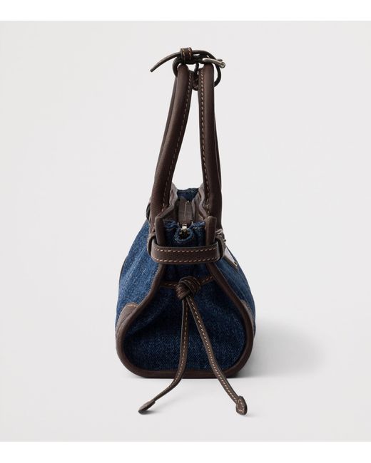 Prada Blue Small Denim Bonnie Shoulder Bag