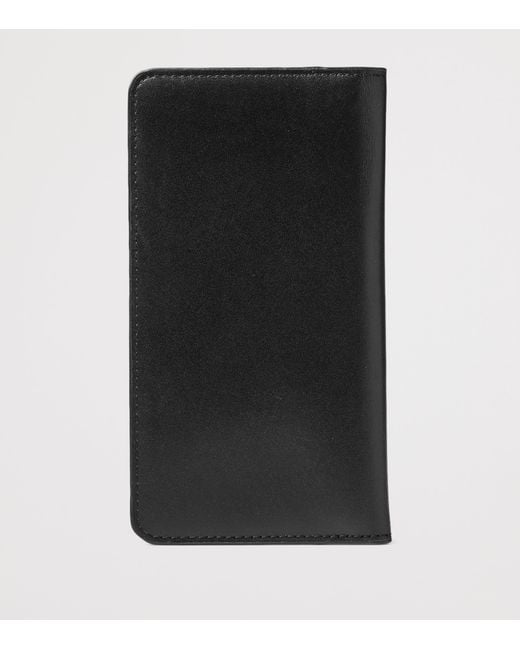 Aspinal Black Leather Long Wallet for men
