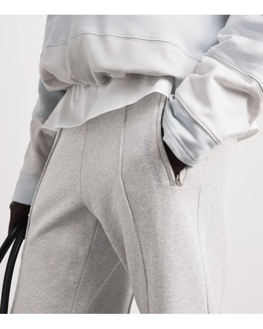 Acne Gray Cotton Logo Sweatpants