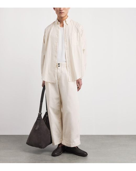 Barena White Cotton Stripe Shirt for men