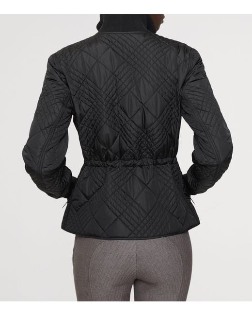 Burberry Black Micro Check-Stitch Wakerley Jacket
