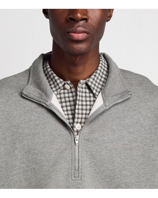 Canada Goose Gray Organic Cotton Rove Quarter-Zip Sweatshirt for men