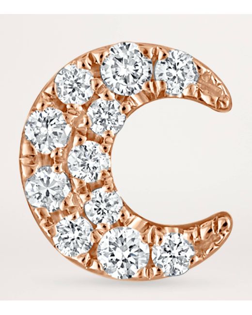 Maria Tash Metallic Diamond Moon Threaded Stud Earring