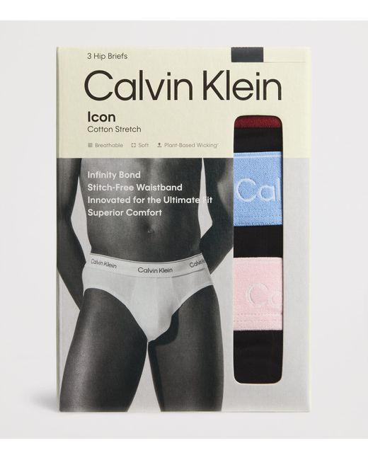 Calvin Klein Black Stretch-Cotton Hip Briefs for men