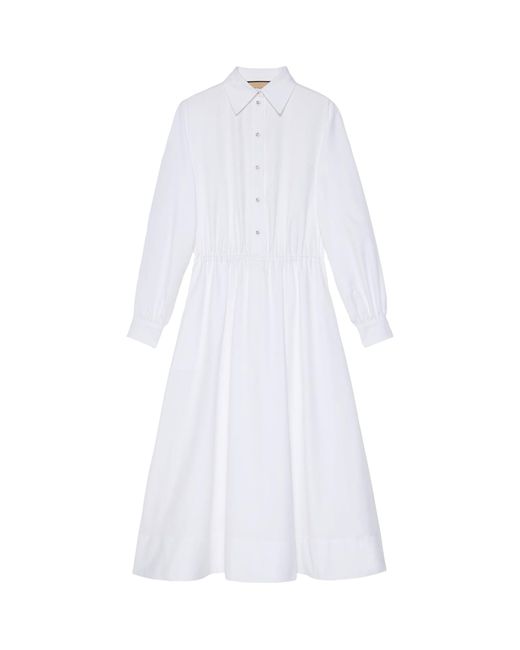 Gucci White Oxford Cotton Midi Dress