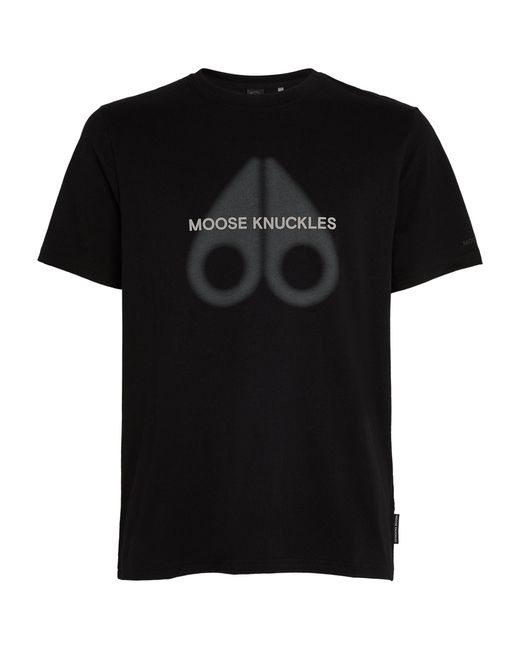 Moose Knuckles Black Logo Riverdale T-shirt for men