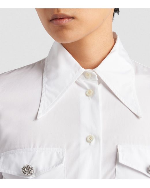 Prada White Cotton Button-detail Shirt