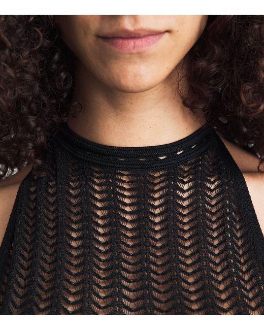 Away That Day Black Crochet Zanzibar Maxi Dress
