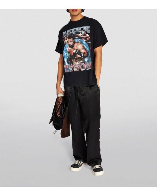 DOMREBEL Black Embellished-cotton Graphic T-shirt for men