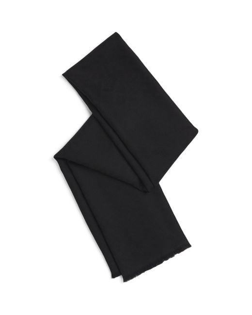 Harrods Black Wool Geometric Jacquard Scarf