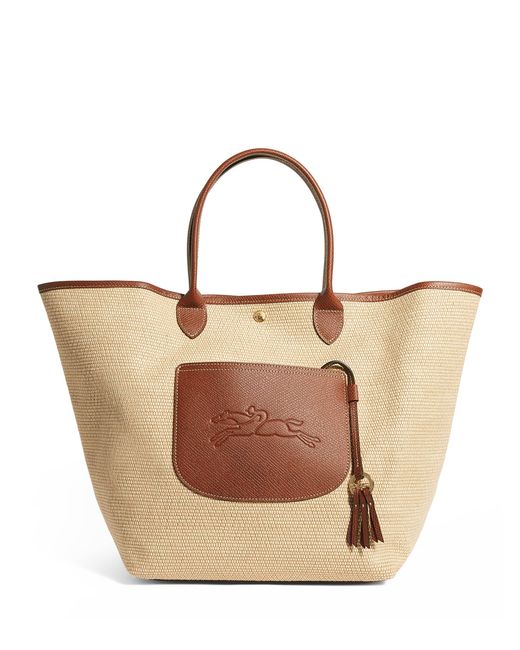 Longchamp Brown Large Le Pliage Basket Bag