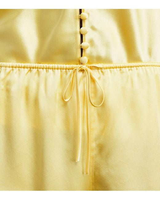 Olivia Von Halle Yellow Silk Etta Liliana Pyjama Set