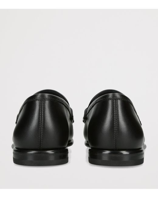 Ferragamo Black Leather Avril Loafers for men