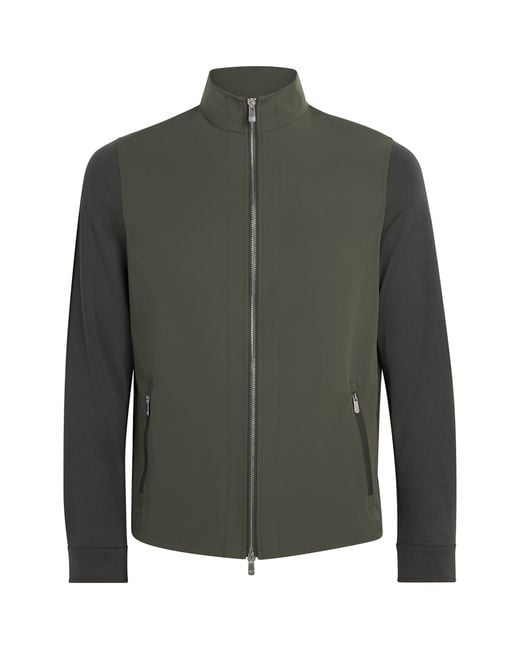 Marco Pescarolo Green Hybrid Jersey Jacket for men