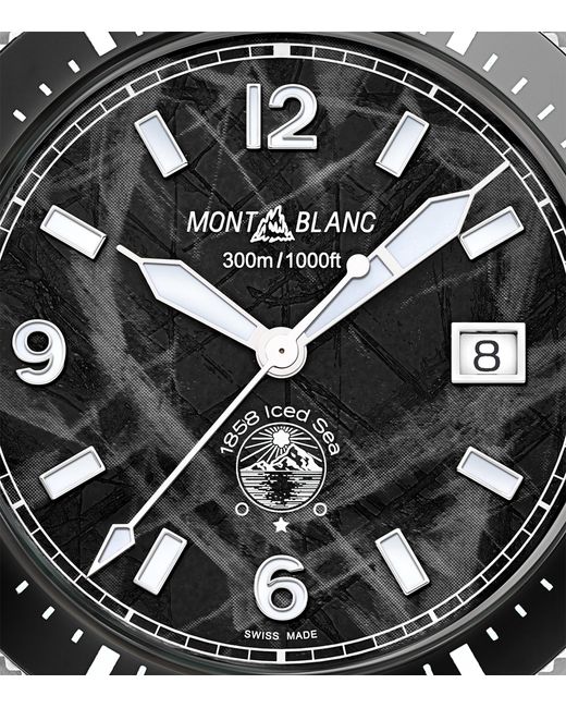 Montblanc Metallic Stainless Steel 1858 Iced Sea Automatic Date Watch