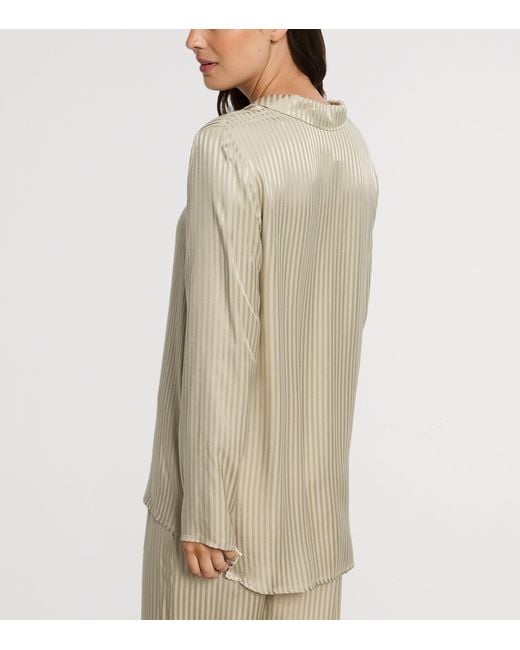 Hanro Natural Stripe Long-Sleeve Pyjama Shirt