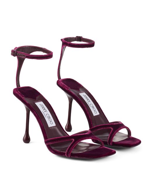 Jimmy Choo Purple Ixia 95 Velvet Heeled Sandals