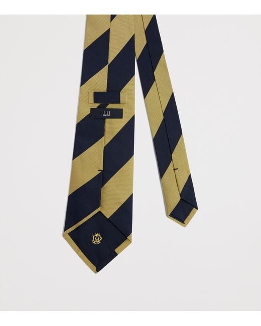 Dunhill Blue Mulberry Silk Stripe Tie for men