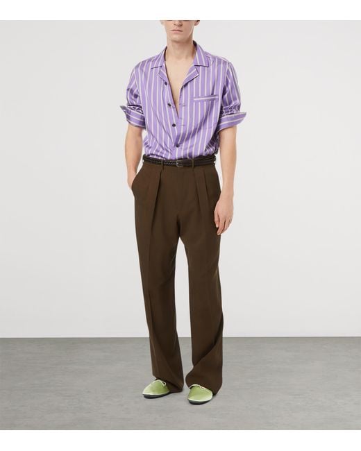 Tom Ford Brown Wool Pleated Trousers for men