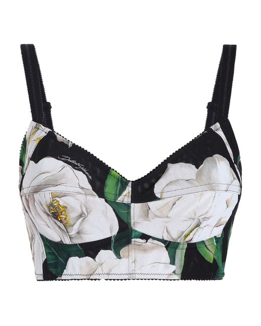 Dolce & Gabbana Green Floral Bralette Top