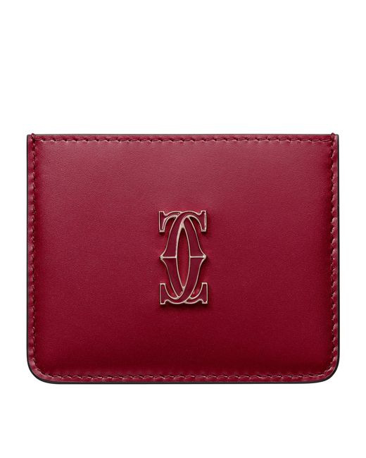 Cartier Red Leather C De Card Holder
