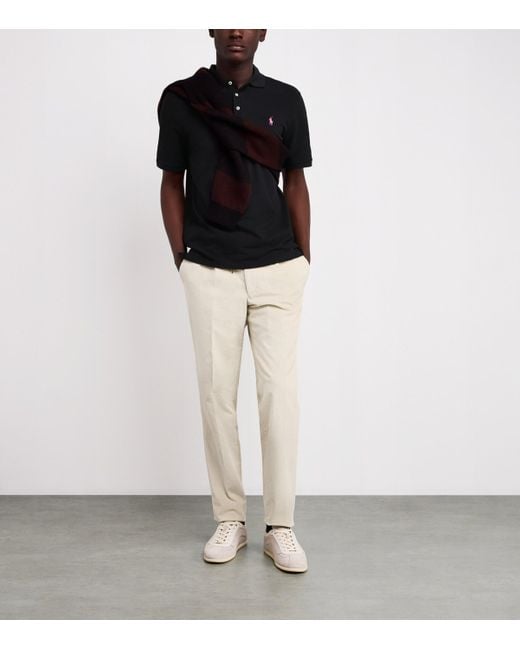 Polo Ralph Lauren Black Stretch-Cotton Pony Polo Shirt for men