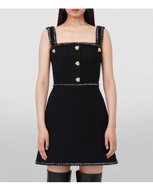 Alexander McQueen Black Tweed Mini Dress
