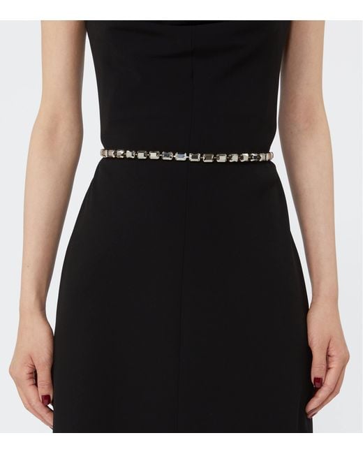 Max Mara White Nappa Leather Jewelled Belt