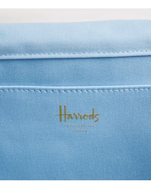 Harrods White Canvas City Stories Tote Bag