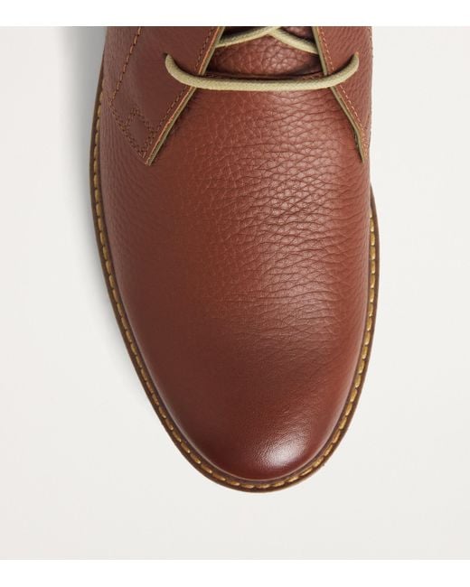 Barbour Brown Leather Readhead Chukka Boots for men