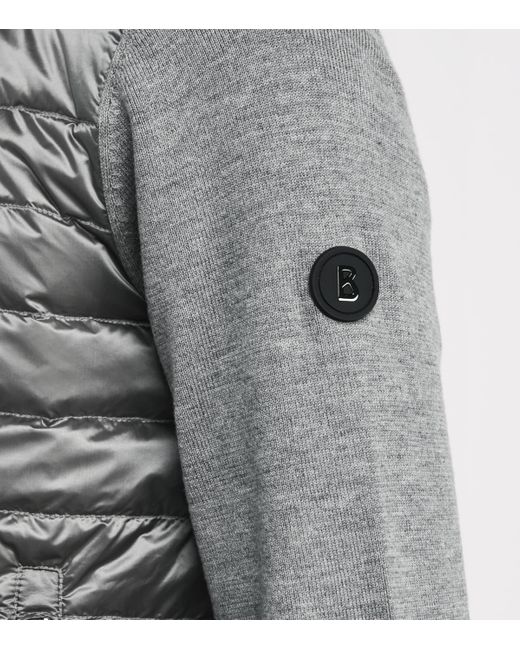 Bogner Gray Padded Zisco Hybrid Jacket for men