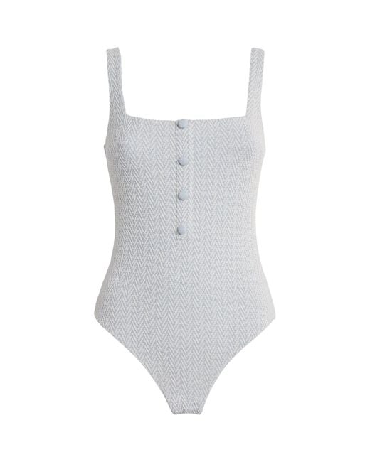 Devon Windsor White Herringbone Layla Swimsuit