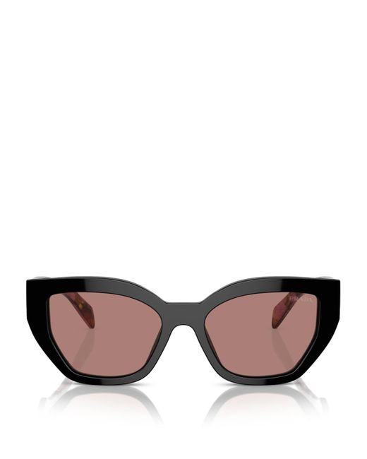 Prada Brown Brushstroke Geometric Sunglasses