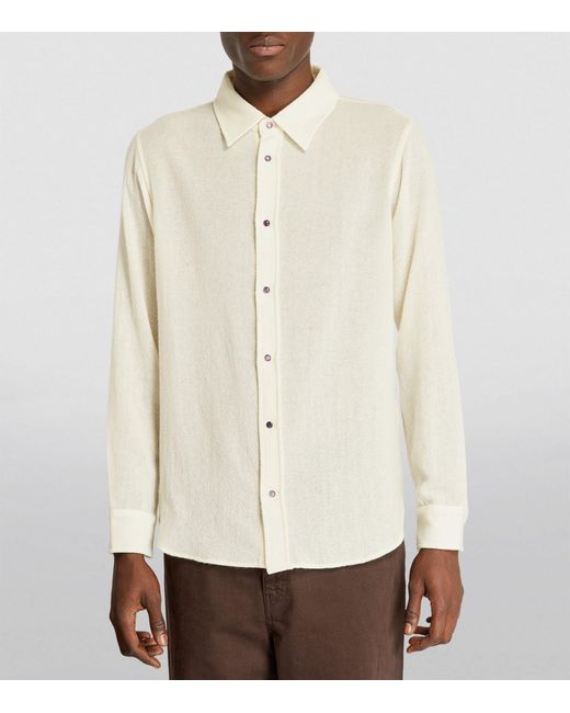 God's True Cashmere White Cashmere And Amethyst Gauze Shirt for men