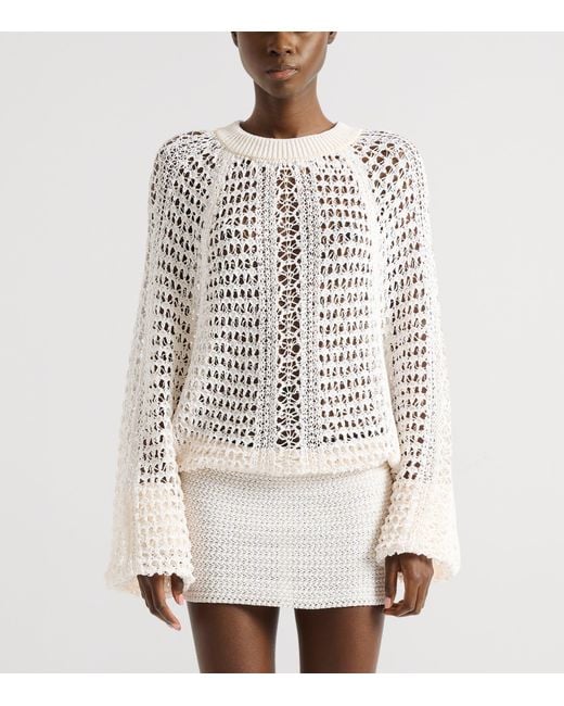 Balmain White Crochet Mini Dress