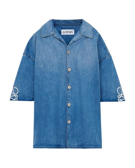 Loewe Blue Anagram Denim Shirt for men