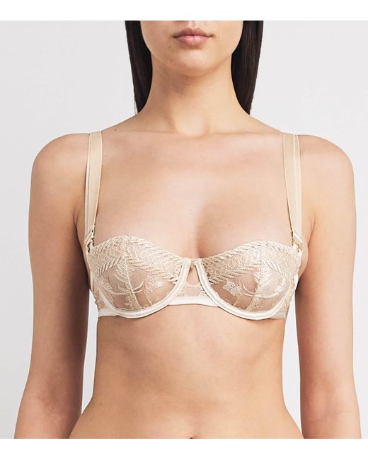 Aubade Women's Natural Embroidered Magnetic Spell Half-Cup Bra