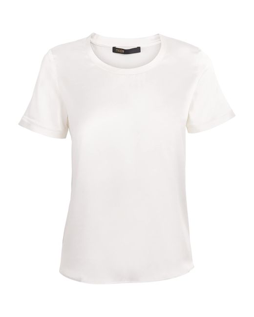Maje White Stretch-Silk T-Shirt