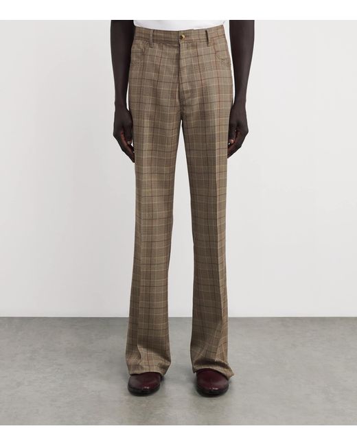 Amiri Gray Check Bootcut Trousers for men