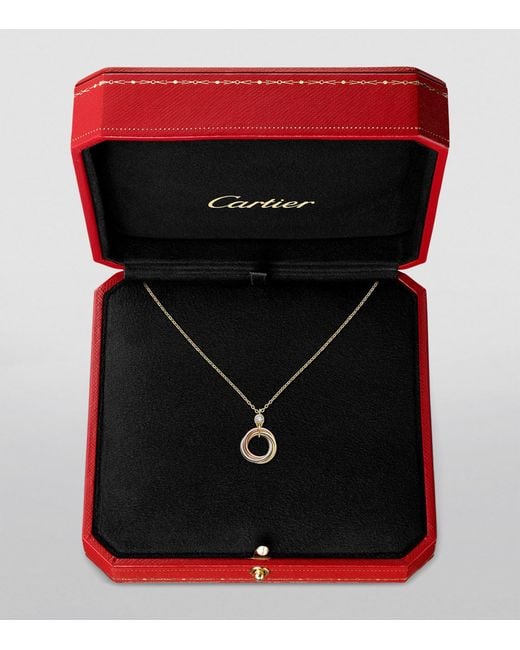 Cartier Metallic Mixed And Diamond Trinity Necklace