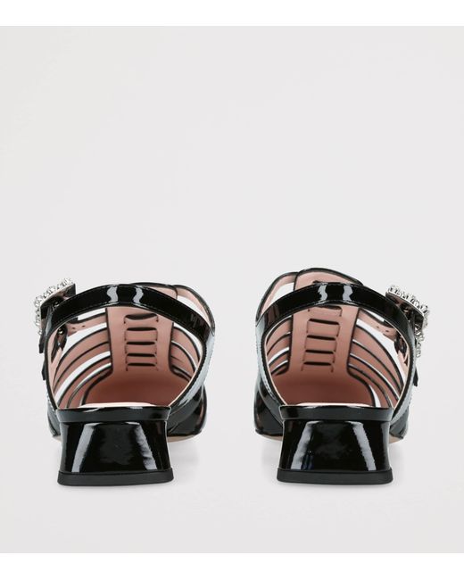 Roger Vivier Black Patent Leather Mini Très Vivier Sandals 25