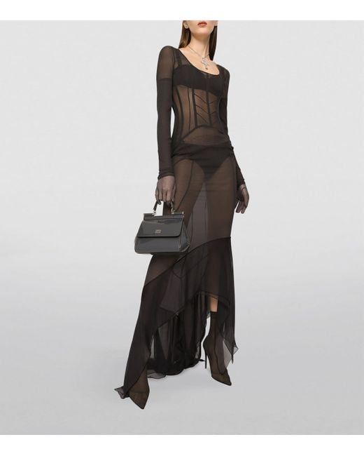 Dolce & Gabbana Black Kim Dolce&Gabbana Silk Semi-Sheer Maxi Dress