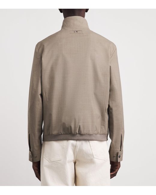 Paul & Shark Brown Wool-Silk Bomber Jacket for men