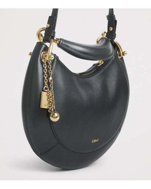 Chloé Black Small Leather Banana Top-Handle Bag