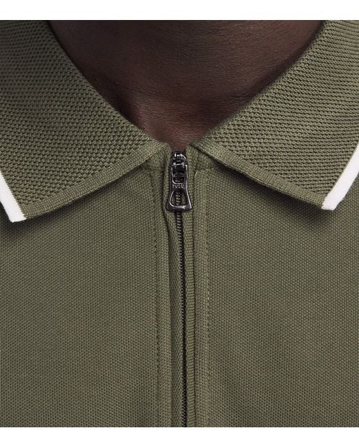 Polo Ralph Lauren Green Stretch-Cotton Zip-Up Polo Shirt for men