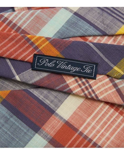 Polo Ralph Lauren Pink Cotton Plaid Tie for men