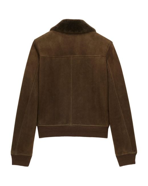 Saint Laurent Brown Suede Bomber Jacket for men