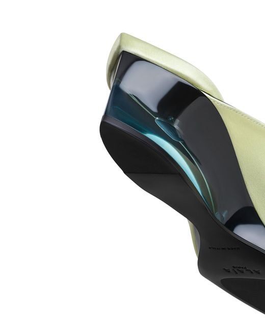 Alaïa Green Satin Invisible Wedge Mules 30