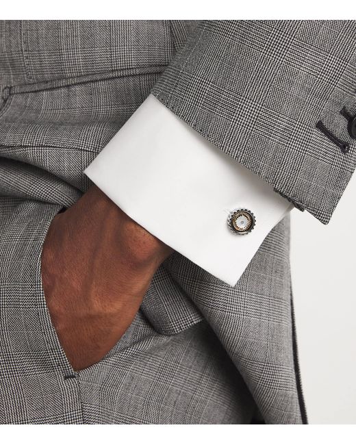 Tateossian Metallic Rotare Gear Cufflinks for men